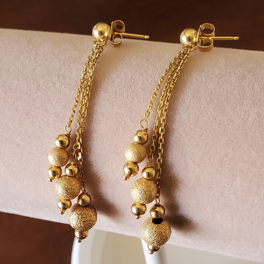 14K Gold Dangling Earrings
